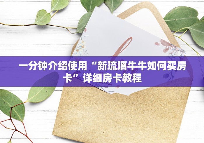 一分钟介绍使用“新琉璃牛牛如何买房卡”详细房卡教程