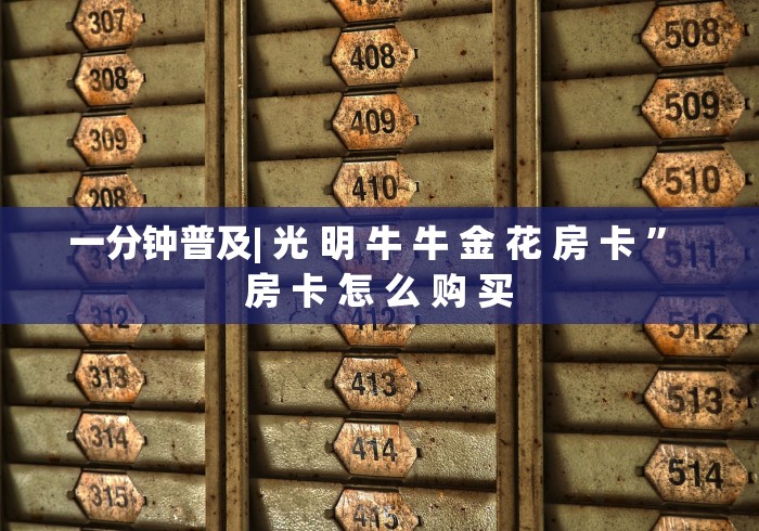 一分钟普及| 光 明 牛 牛 金 花 房 卡 ” 房 卡 怎 么 购 买	